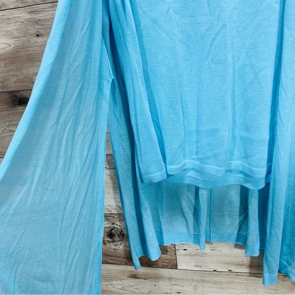 Chico's size 1 (M/8) blue knit tunic cardigan & top 2 piece set coastal lounge - Picture 4 of 16